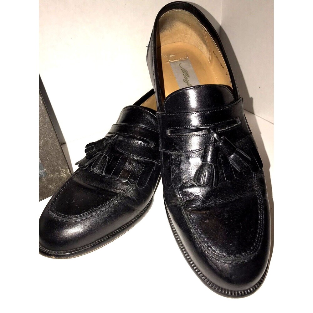 Mezlan Sevilla Men's Kiltie Tassel Loafers Dress Shoes Sz 9.5 M Leather Black